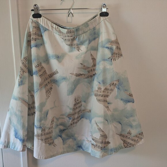 Anthropologie Maeve Sheet Music Songbird Circle Skirt - Picture 3 of 10